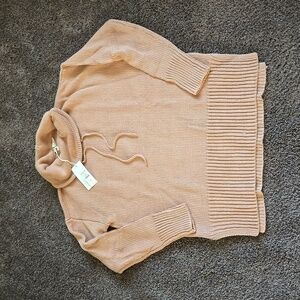 NEW Talbots Haven Well Within Tan Cowl Neck Tunic Sweater M